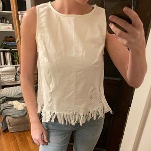 White Denim Tank Top - Size Small